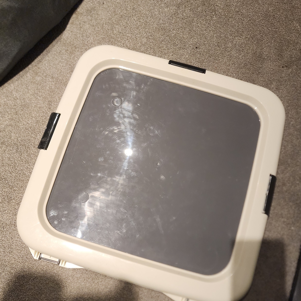 Square Cream and Black Pet Carrier